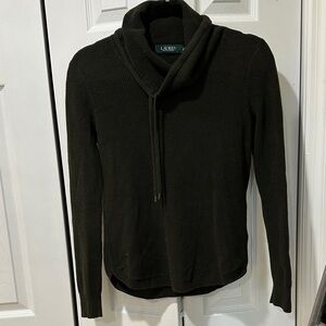Lauren Dark Green Knit Cowel Neck Sweater